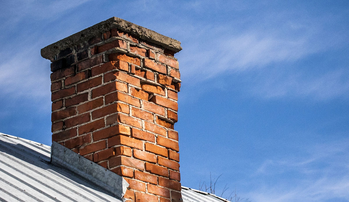 Old red brick chimney