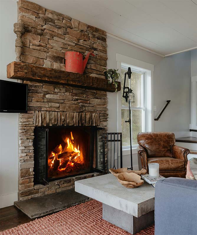 Living room fireplace